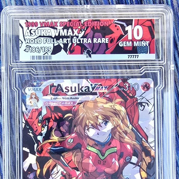 Asuka Langley Pokemon Card w/ Custom Slab - Picture 3 of 9